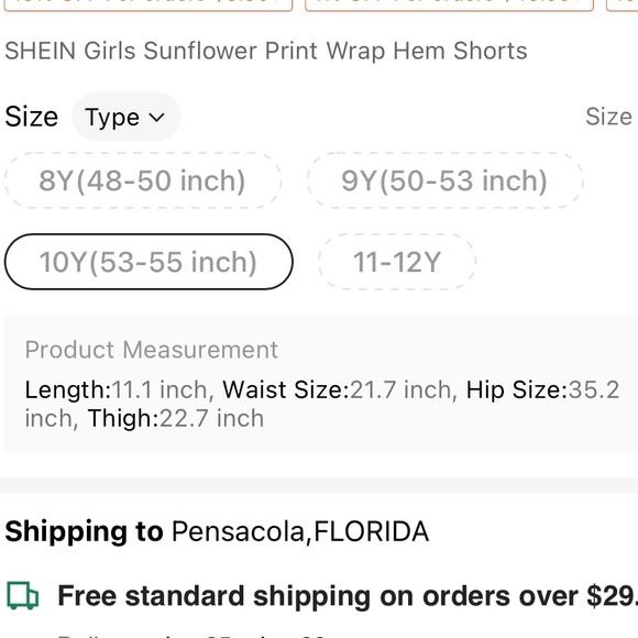 NWOT Girls Size 10Y Sunflower Wrap Hem Shorts - Picture 12 of 12